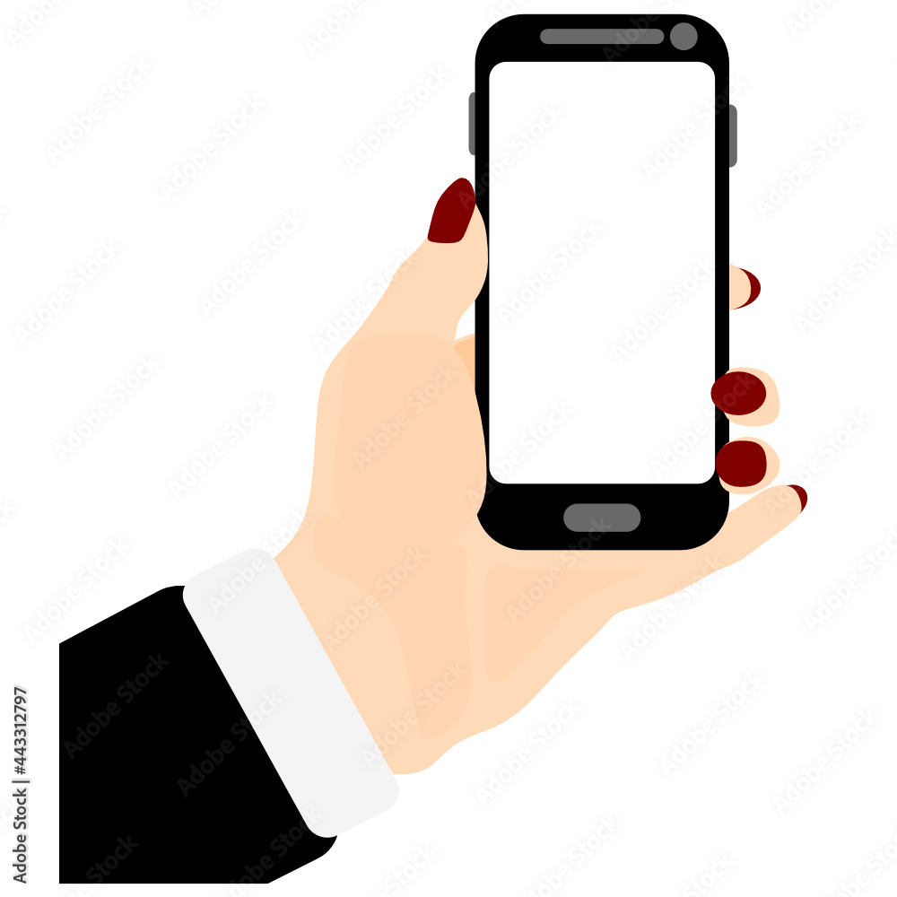 Woman holds the mobile phone vector svg illustration Woman holds the mobile phone vector svg illustration