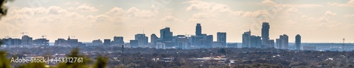 Large Wide Angle Panorama of Downtown Austin From Mount Bonnel