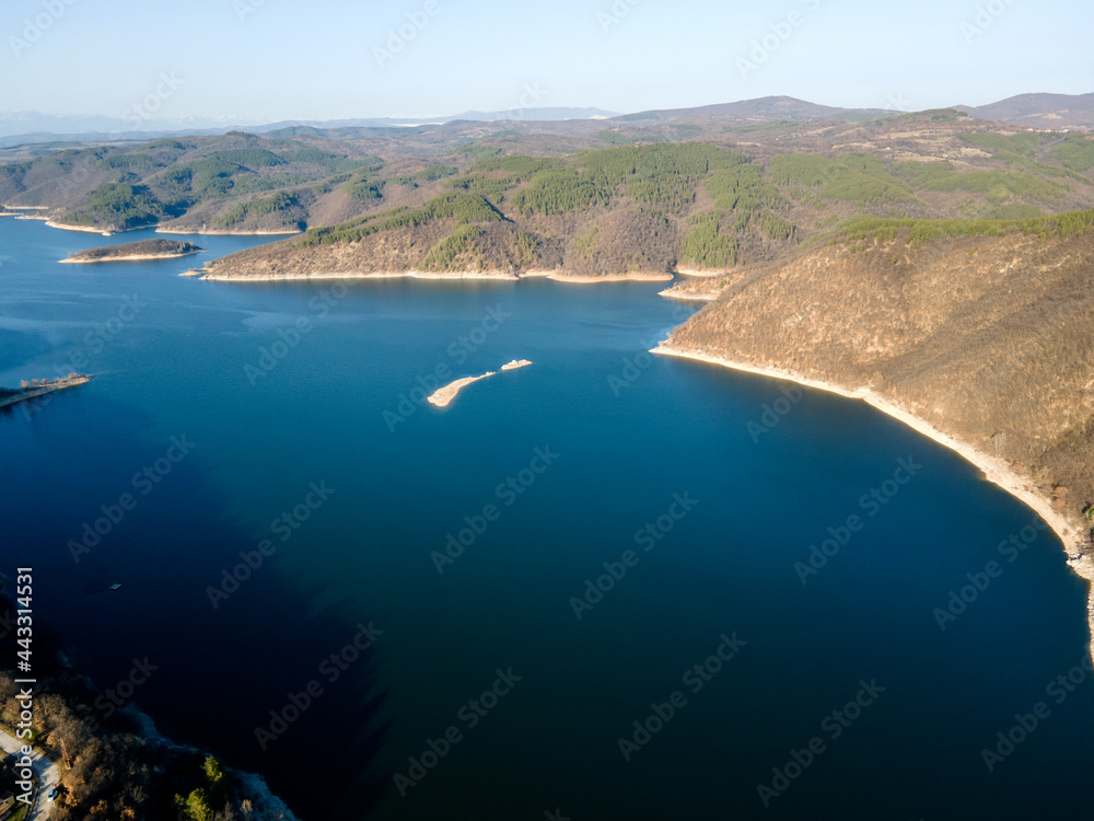 Aerial view of Topolnitsa Reservoir, Bulgaria Aerial view of Topolnitsa Reservoir, Bulgaria