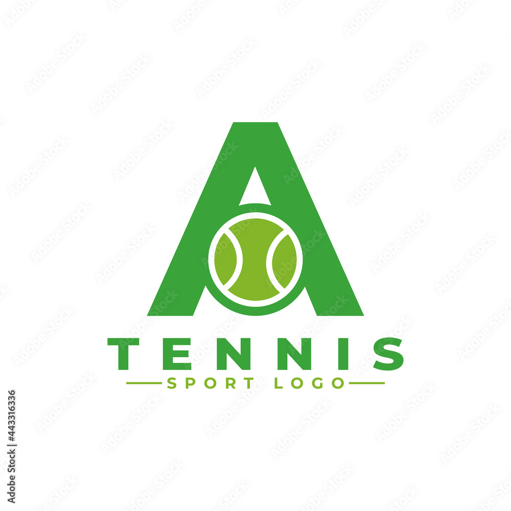 Letter A with Tennis Logo Design. Vector Design Template Elements for Sport Team or Corporate Identity. Letter A with Tennis Logo Design. Vector Design Template Elements for Sport Team or Corporate Identity.