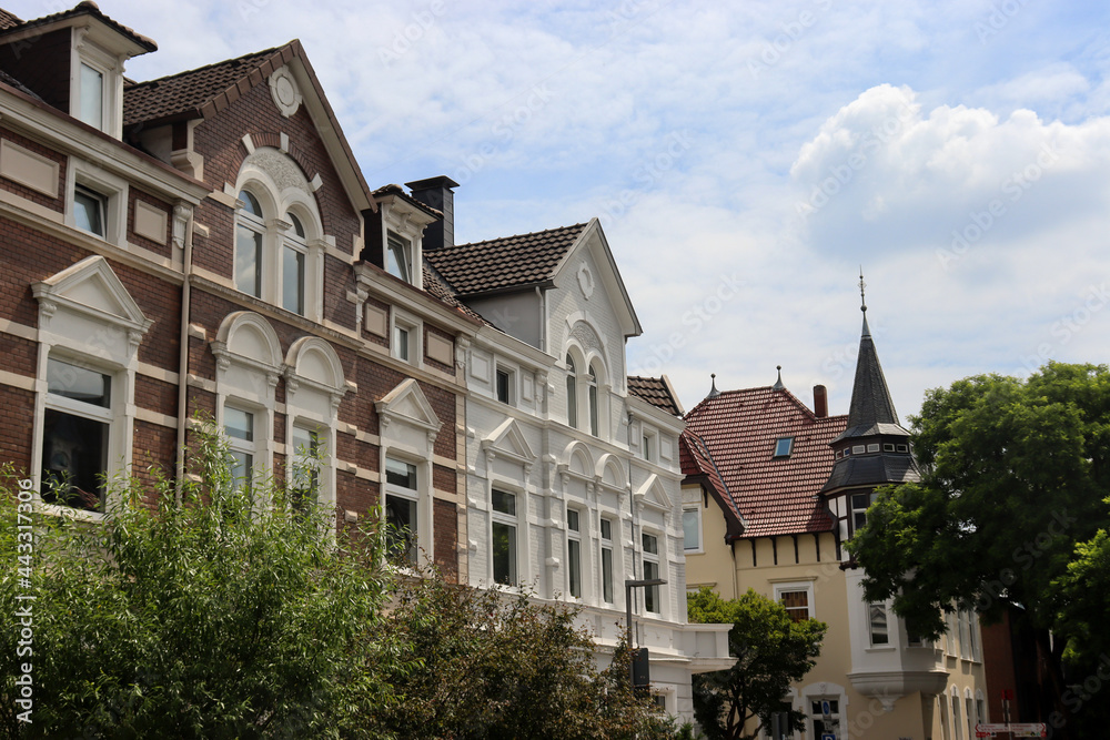 Historische Fassaden im Altbauviertel im Bielefelder Westen, Bielefeld, NRW, Deutschland