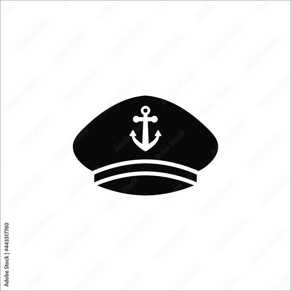 Marine hat icon vector, filled flat sign, solid pictogram isolated on white background. Symbol, logo illustration. eps 10 Marine hat icon vector, filled flat sign, solid pictogram isolated on white background. Symbol, logo illustration. eps 10