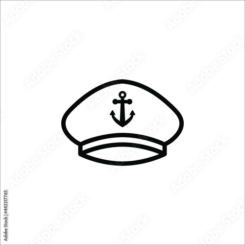 Marine hat icon vector, filled flat sign, solid pictogram isolated on white background. Symbol, logo illustration. eps 10