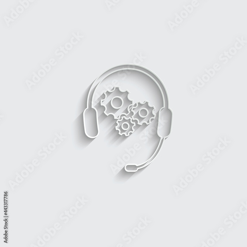 paper Headphones   with settings icon vector servise symbol