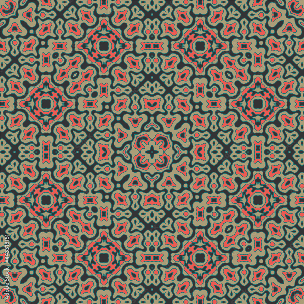 Ethnic floral motifs seamless pattern design