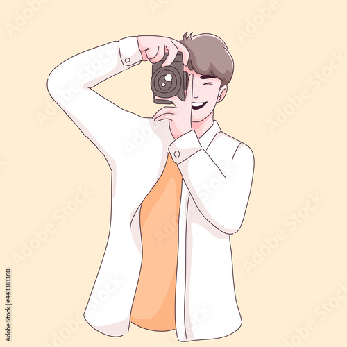 photographer man cartoon illustration