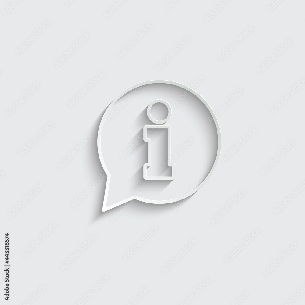 paper information - vector icon with chat symbol