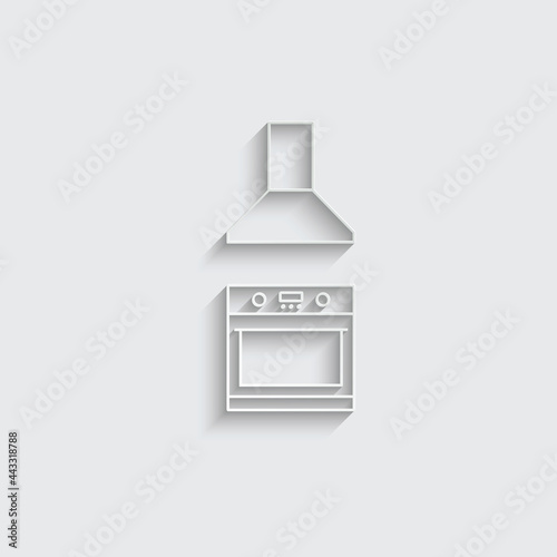 paper kitchen design icon oven cooking sign 