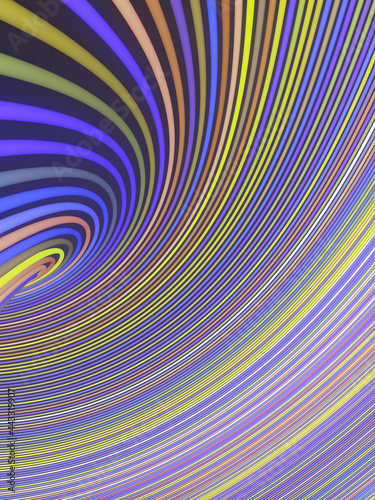 Wavy digital illustration of pattern twisted multicolored lines. 3d rendering creative design