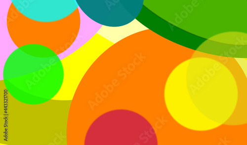Abstract image with circular shapes. Subtle background of intense colors. ELEGANT line illustration. Cheerful geometric elements and flamboyant fund. Luscious colorful contrast.