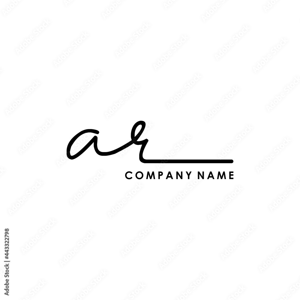 AR Initial handwriting logo AR Initial handwriting logo