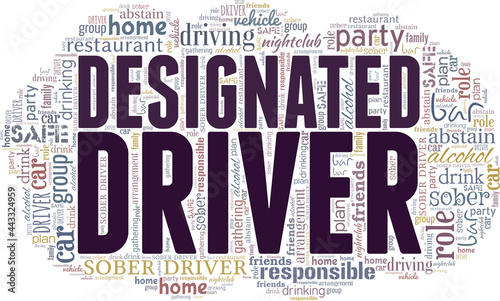 Designated Driver vector illustration word cloud isolated on a white background.