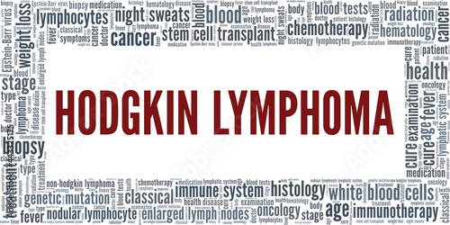 Hodgkin Lymphoma vector illustration word cloud isolated on a white background.