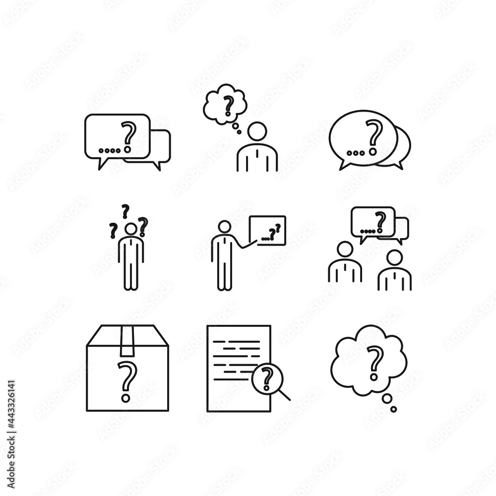 Question icon. Question set symbol vector elements for infographic web. Question icon. Question set symbol vector elements for infographic web.