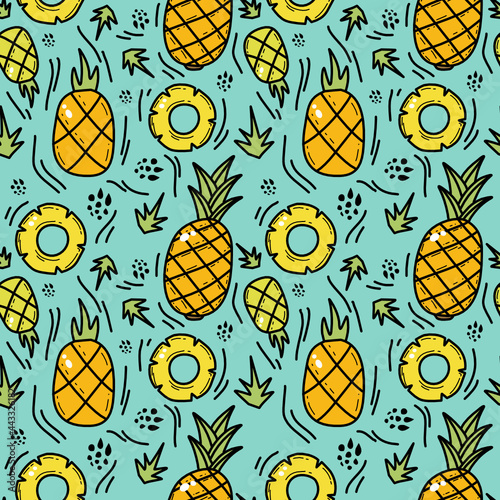 pineapple doddle pattern seamless background