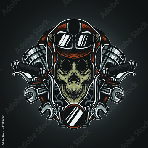 artwork illustration mascot logo skull riders