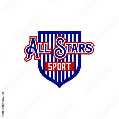 all star badge sport shield logo vector