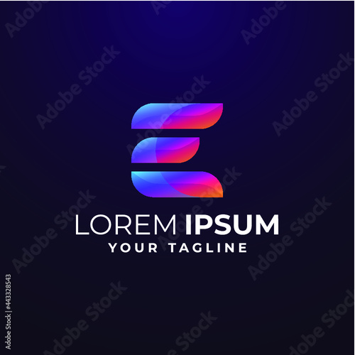 AWESOME GRADIENT LETTER E LOGO TEMPLATE