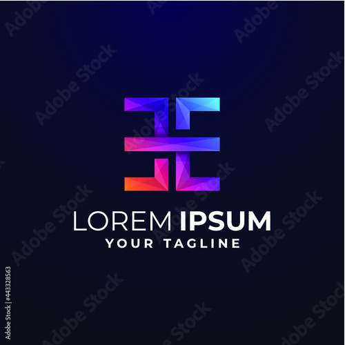 AWESOME GRADIENT LETTER EE LOGO TEMPLATE