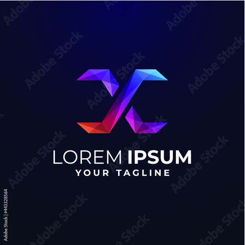 AWESOME GRADIENT LETTER X LOGO TEMPLATE