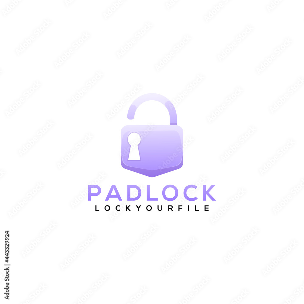 Logo template of padlock gradient colorful style Logo template of padlock gradient colorful style