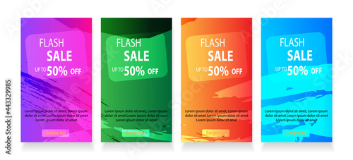 abstract mobile for flash sale banners. Sale banner template design  Flash sale special offer set - vector