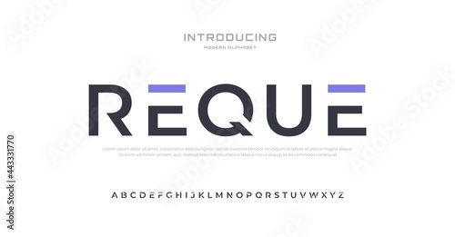 Future modern alphabet font. Typography urban style fonts for sport, technology, digital, movie logo design photo