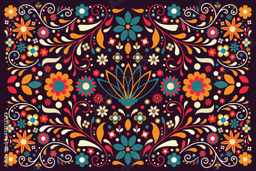 Flat design colorful mexican  background photo