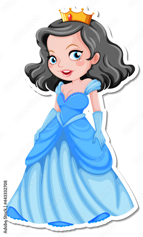 Beautiful princess cartoon character sticker Beautiful princess cartoon character sticker