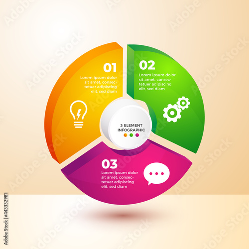 3d modern infographic 3 element for business template flyer