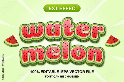 watermelon 3d editable text effect