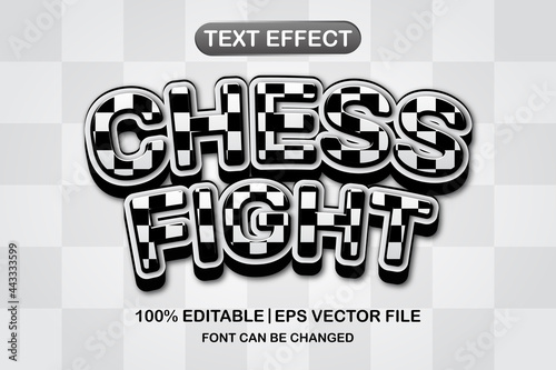 chess fight 3d editable text effect