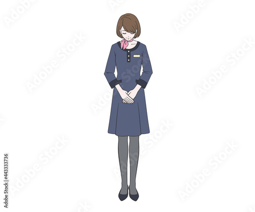 笑顔でお辞儀をする受付嬢