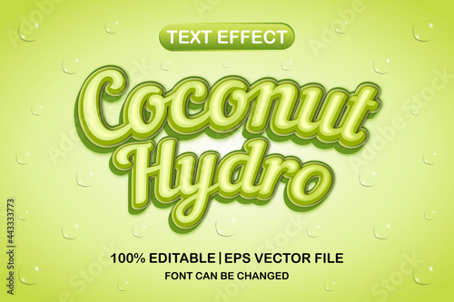 coconut hydro 3d editable text effect