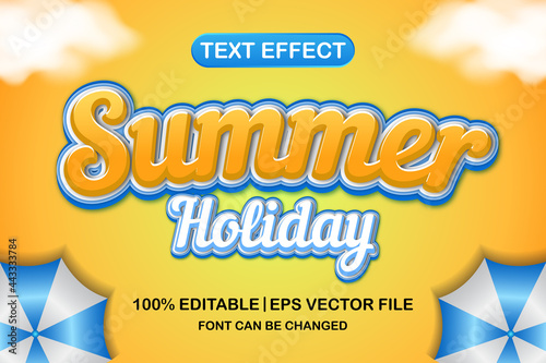 summer holiday 3d editable text effect