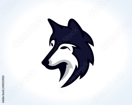 simple elegant head wolf logo design illustration inspiration