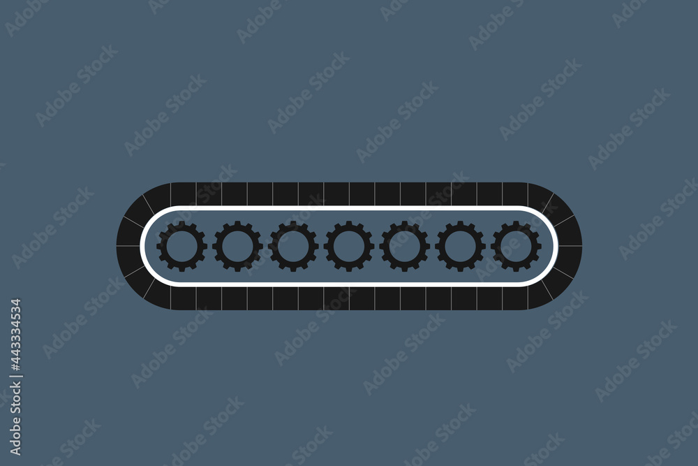Vector illustration of a conveyor belt. Vector illustration of a conveyor belt.