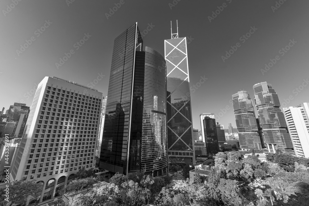 Skyline of downtown of Hong Kong city