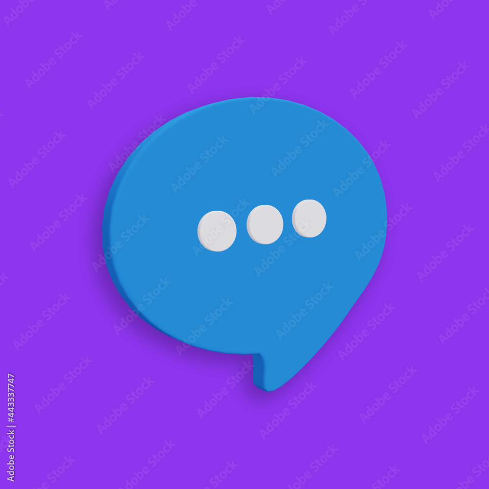 Icon chat 3D Illustration. 3D Rendering icon. comment sign symbol