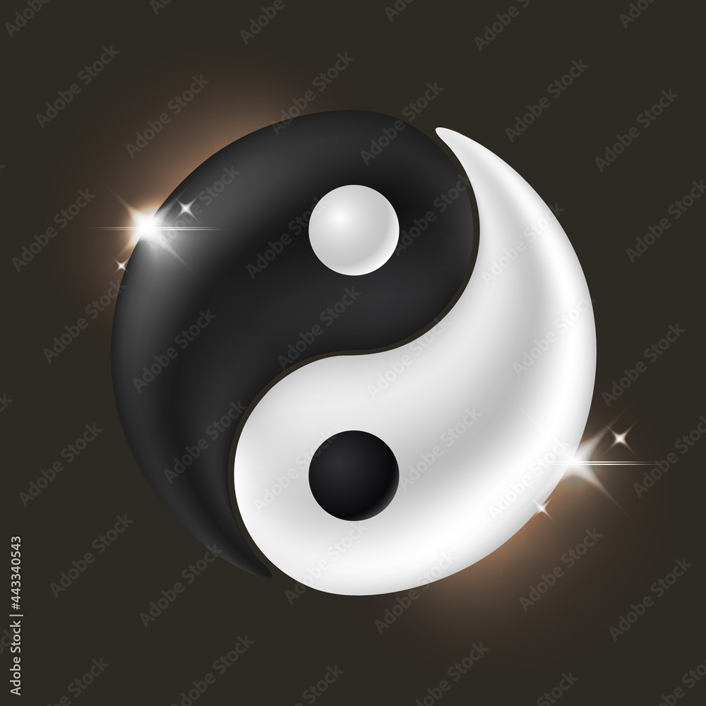 Realistic Taijitu Symbol Black and white yin yang. Realistic Taijitu Symbol Black and white yin yang.
