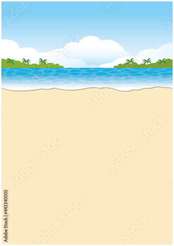 南国　浜辺　海　青空　背景
