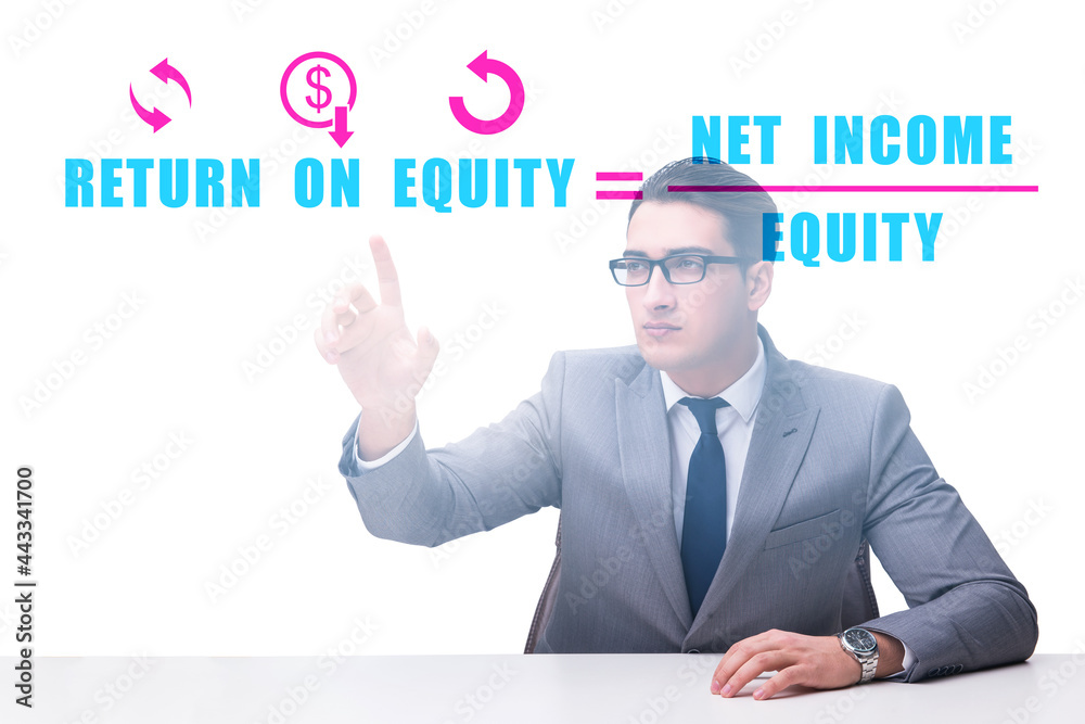Businessman in return on equity concept