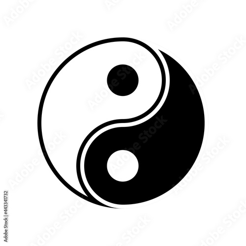 Taijitu Symbol Black and white yin yang on a white background