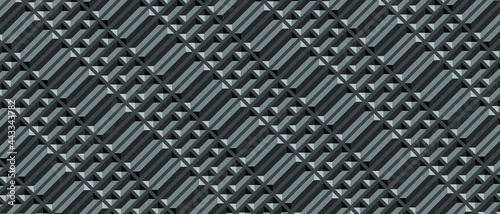 Dark black Geometric grid background. Modern dark abstract vector texture.