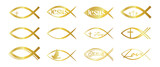 Gold Jesus fish icons