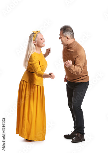 Dancing mature couple on wh...
