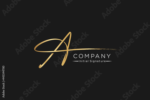 signature Initial letter A handwriting logo of initial signature, wedding, fashion, jewerly, boutique, floral and botanical with creative template for any company or business.