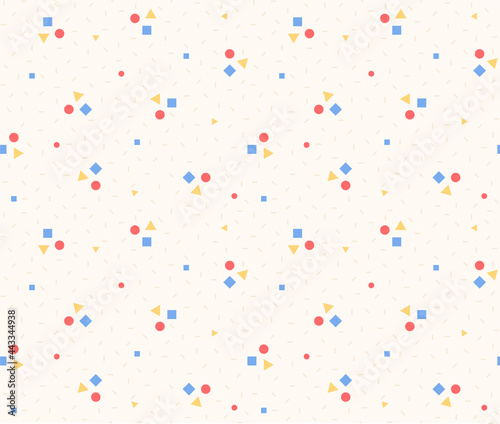 A pattern made by collecting three cute shapes. Simple pattern design template.