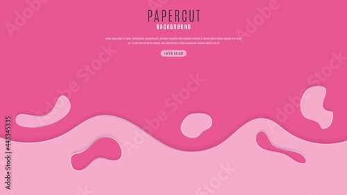 Minimal Pink Slime Papercut Style Design Background