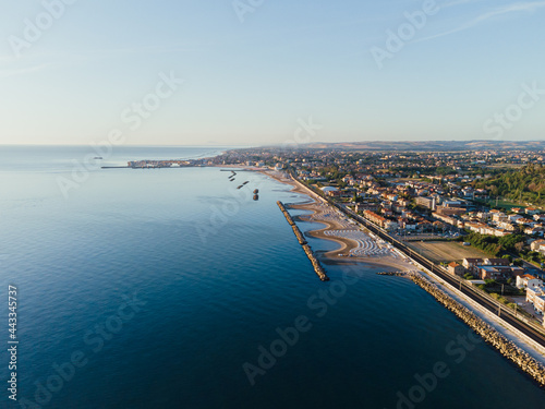 Fano city view from above, Marche region in Italy, summer  photo